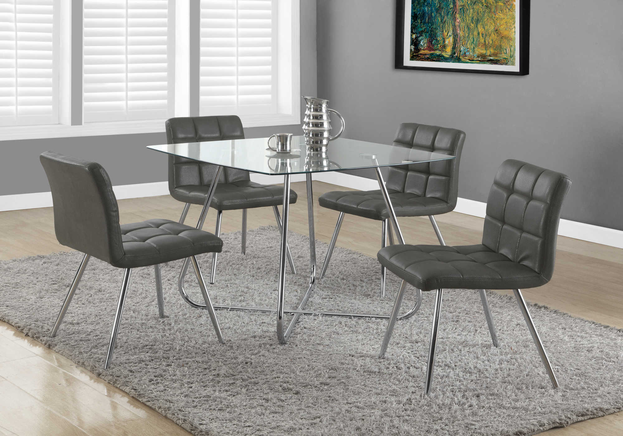 DINING TABLE - 40"DIA CHROME WITH 8MM TEMPERED GLASS 