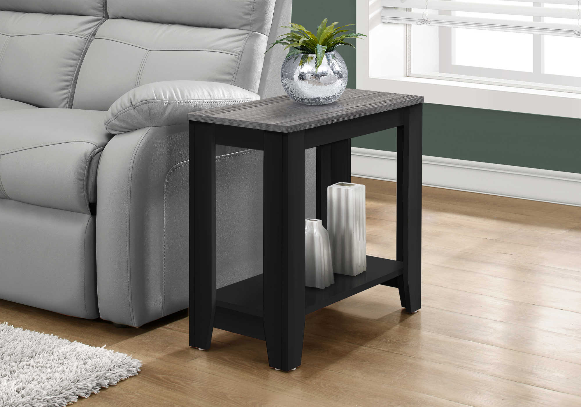 ACCENT TABLE - BLACK / GREY TOP