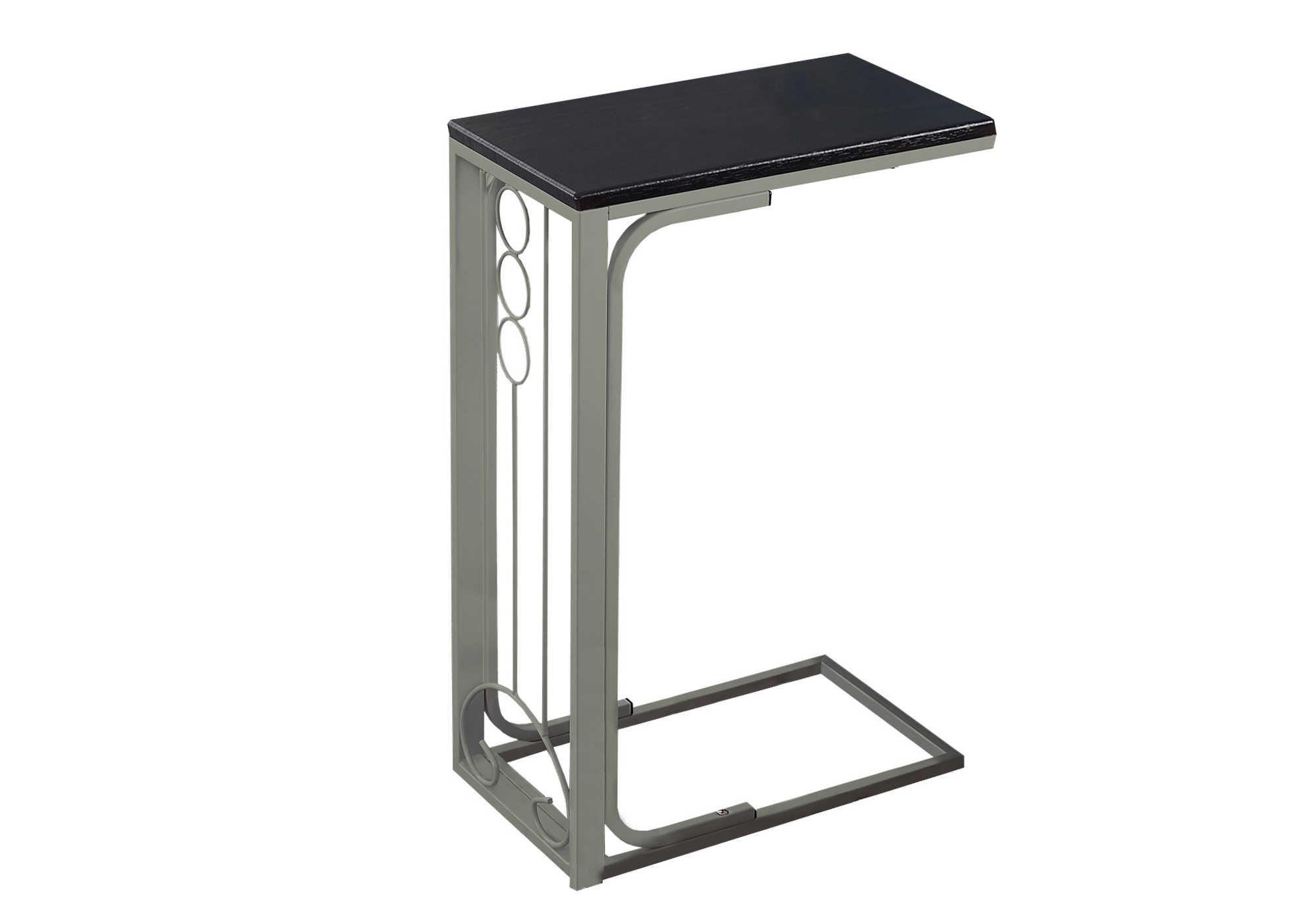 BEDROOM ACCENT TABLE - ESPRESSO TOP / CHAMPAGNE METAL
