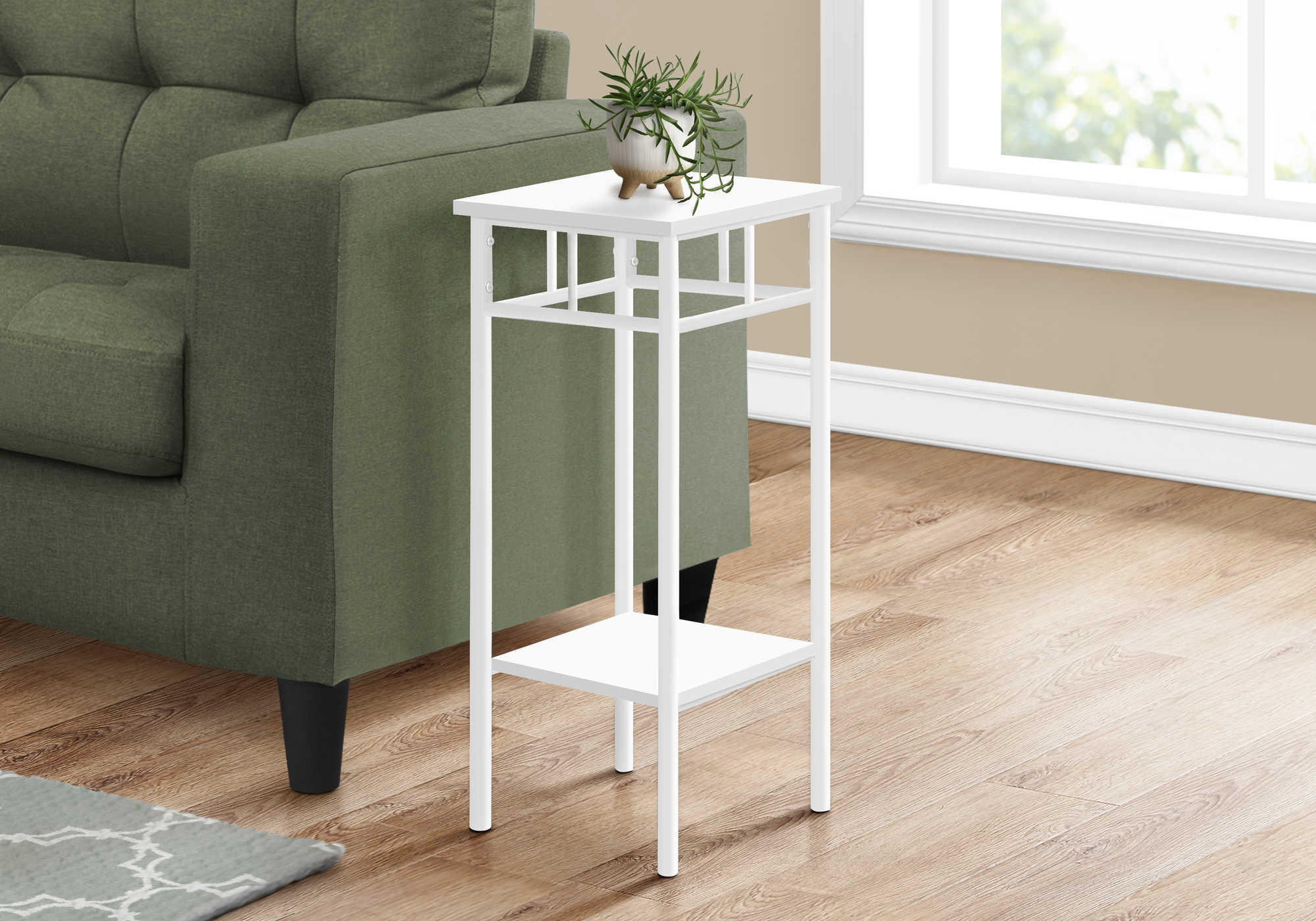 ACCENT TABLE - 28"H / WHITE / WHITE METAL