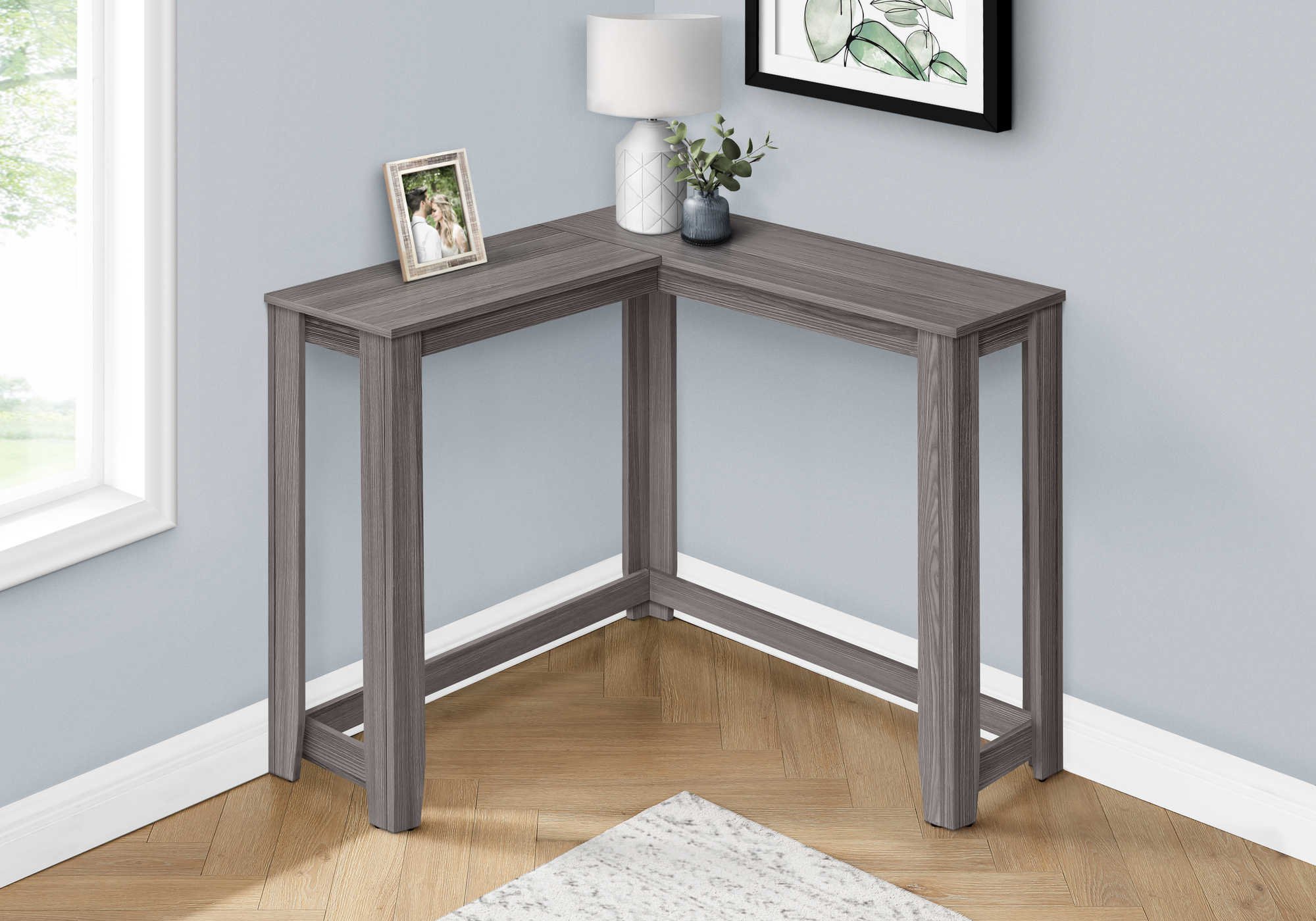 ACCENT TABLE - 36" / GREY CORNER CONSOLE