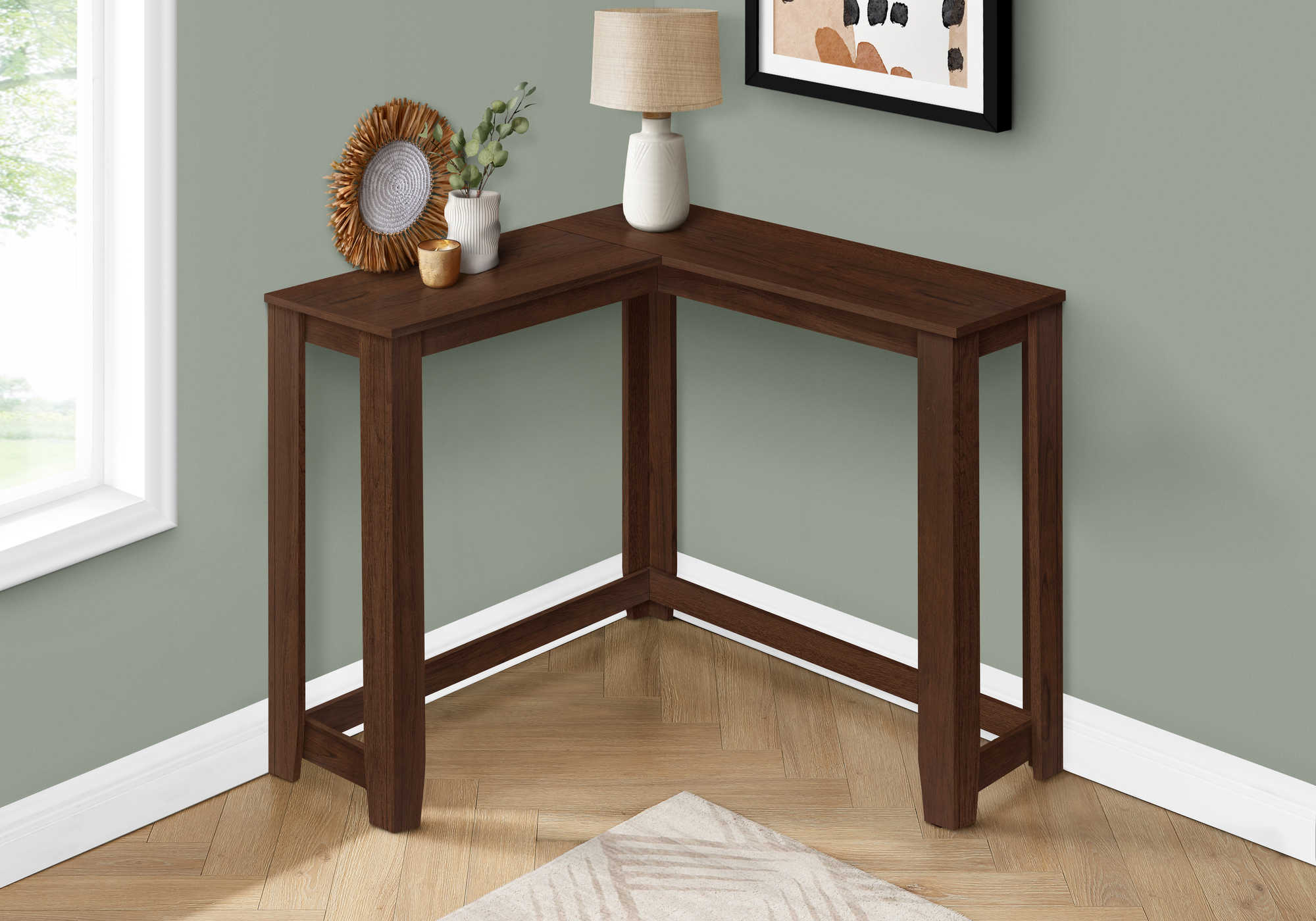 BEDROOM ACCENT CONSOLE TABLE - 36" / CHERRY CORNER CONSOLE