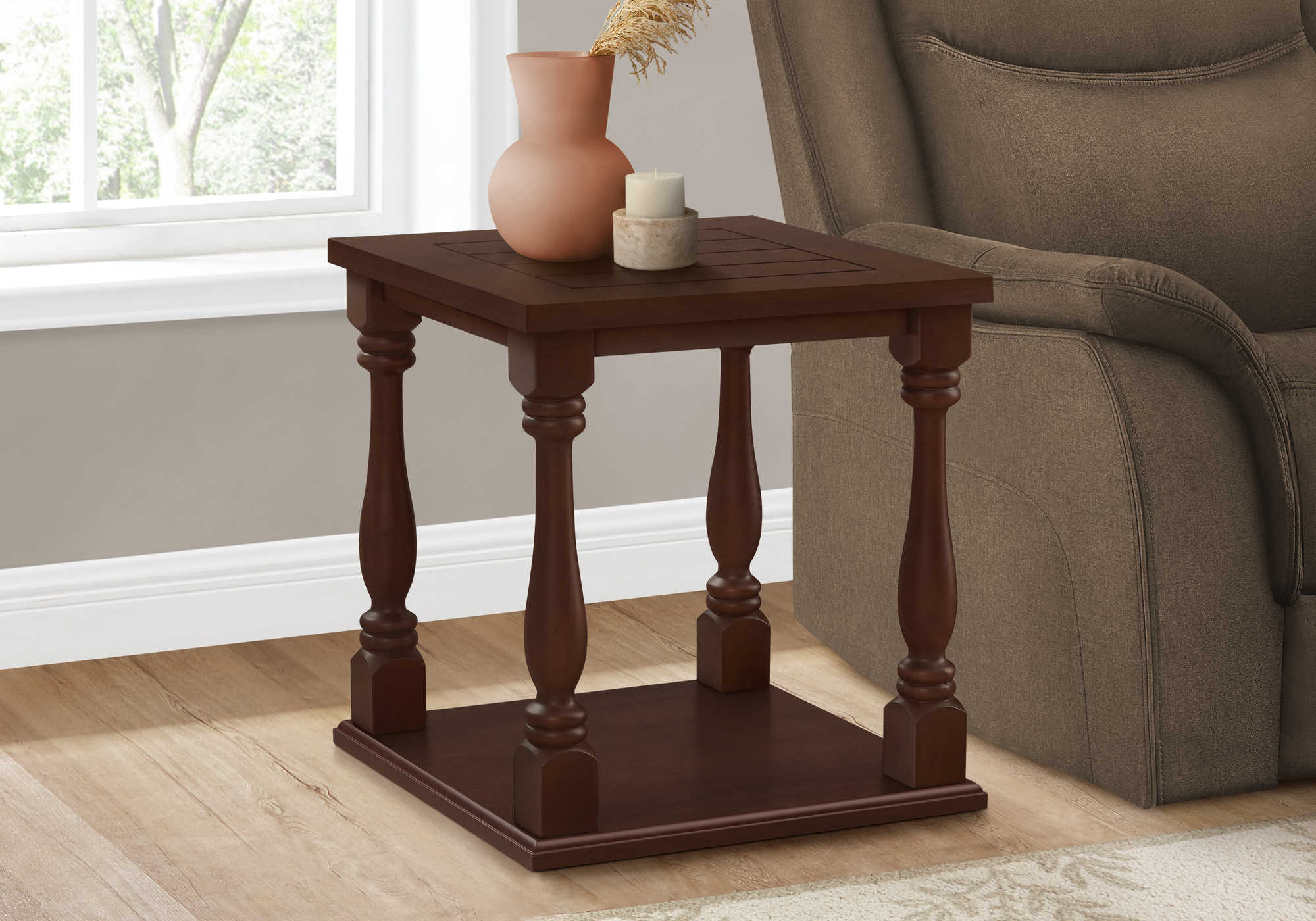ACCENT TABLE - 25"H / ESPRESSO VENEER END TABLE