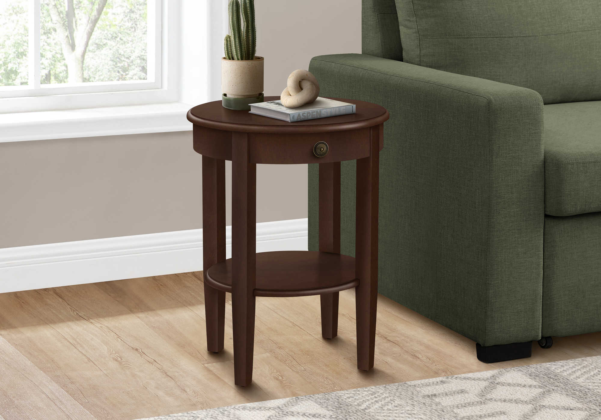 ACCENT TABLE - 23"H / ESPRESSO VENEER END TABLE