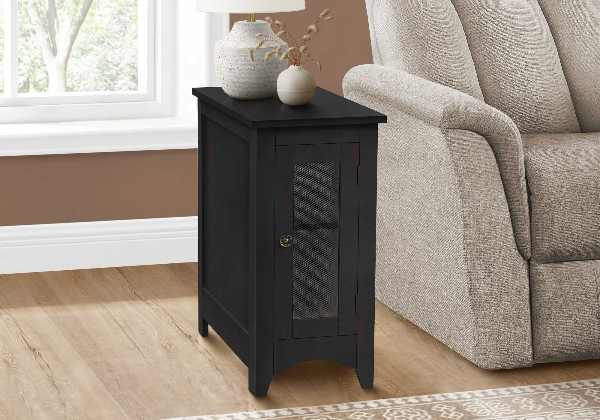 ACCENT TABLE - 24"H / BLACK VENEER END TABLE