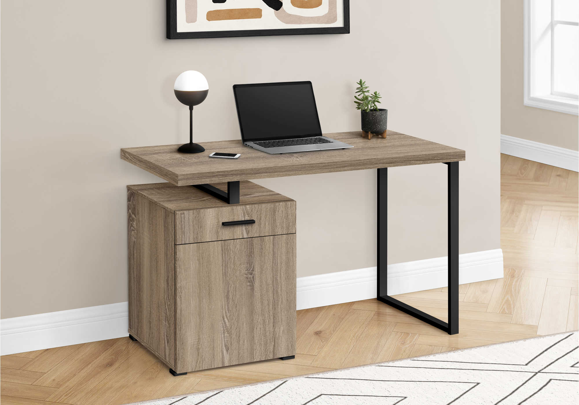 COMPUTER DESK - 48"L / DARK TAUPE LEFT OR RIGHT FACING