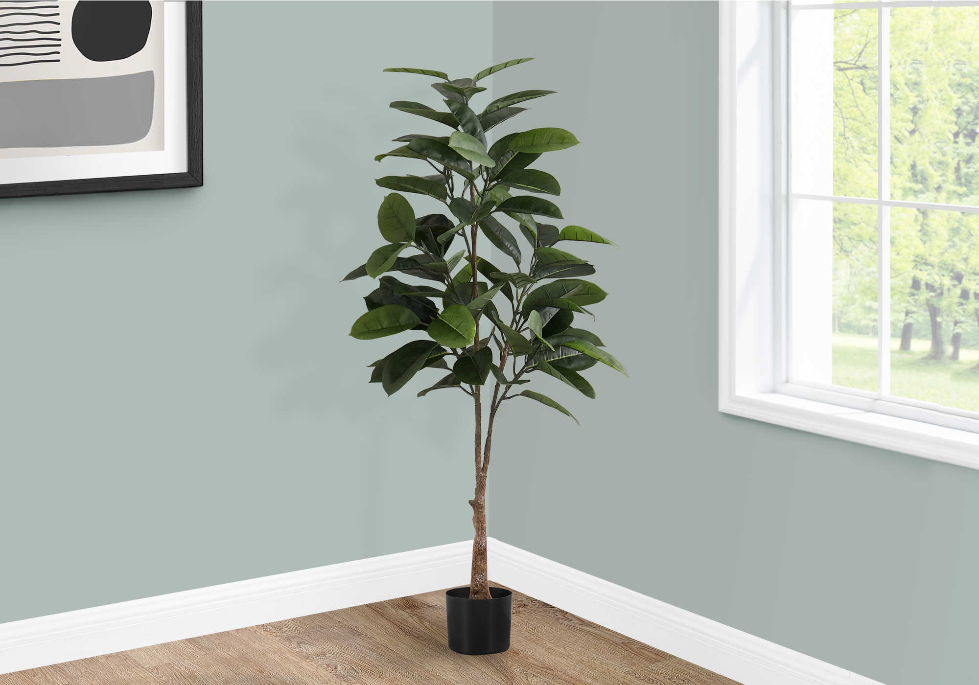 ARTIFICIAL PLANT - 52"H / INDOOR RUBBER TREE IN A 5" POT