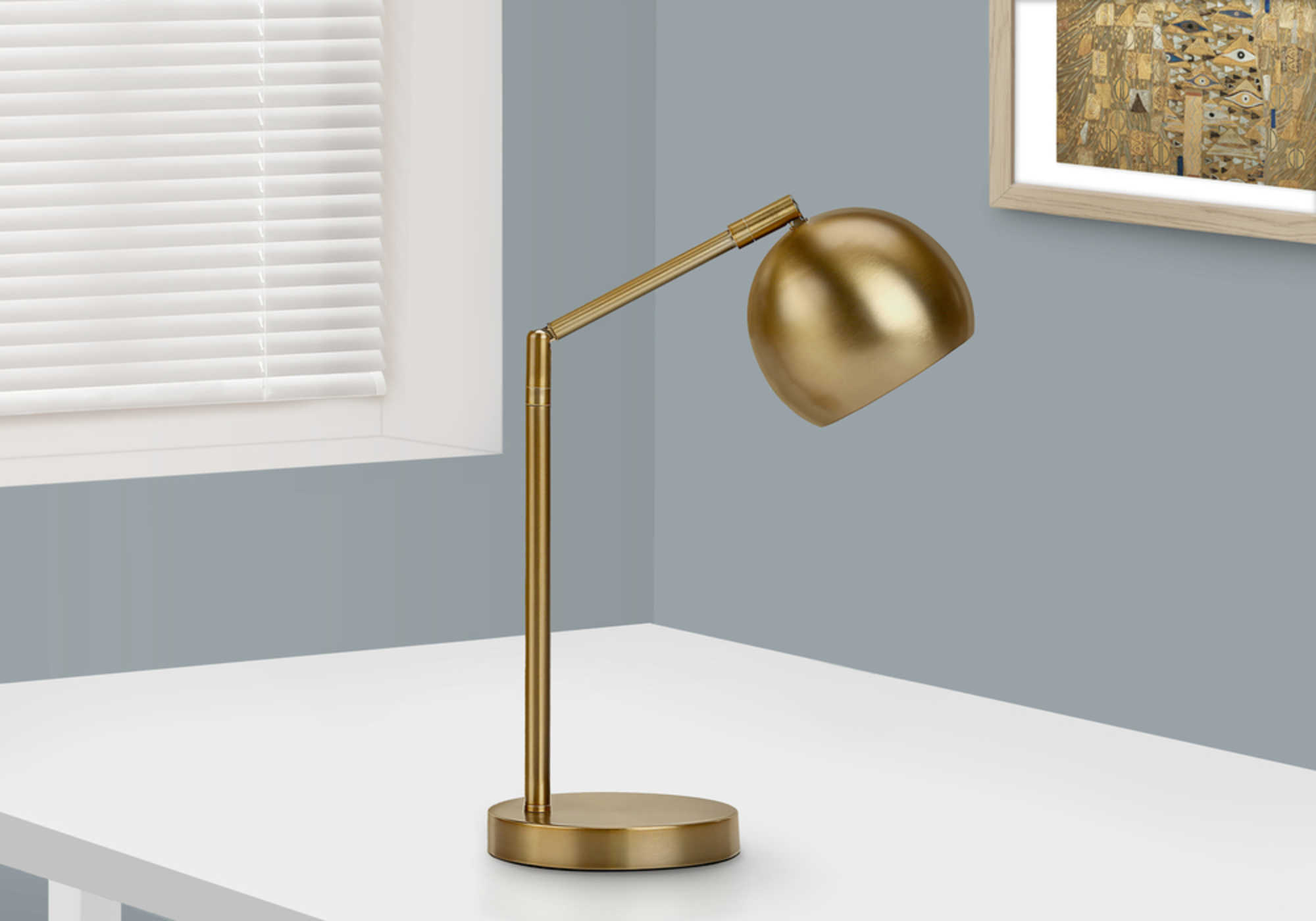 LIGHTING - 19"H TABLE LAMP GOLD METAL / GOLD SHADE