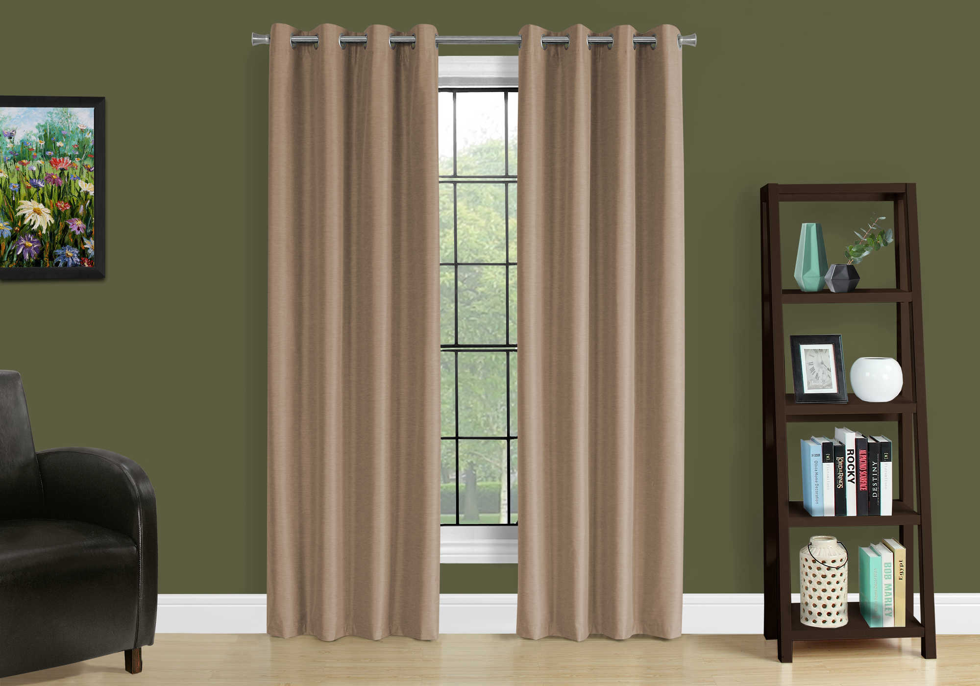 CURTAIN PANEL - 2PCS / 52"W X 95"H BROWN SOLID BLACKOUT